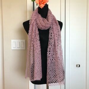 Vintage Hand Crocheted Wool Scarf/Shawl